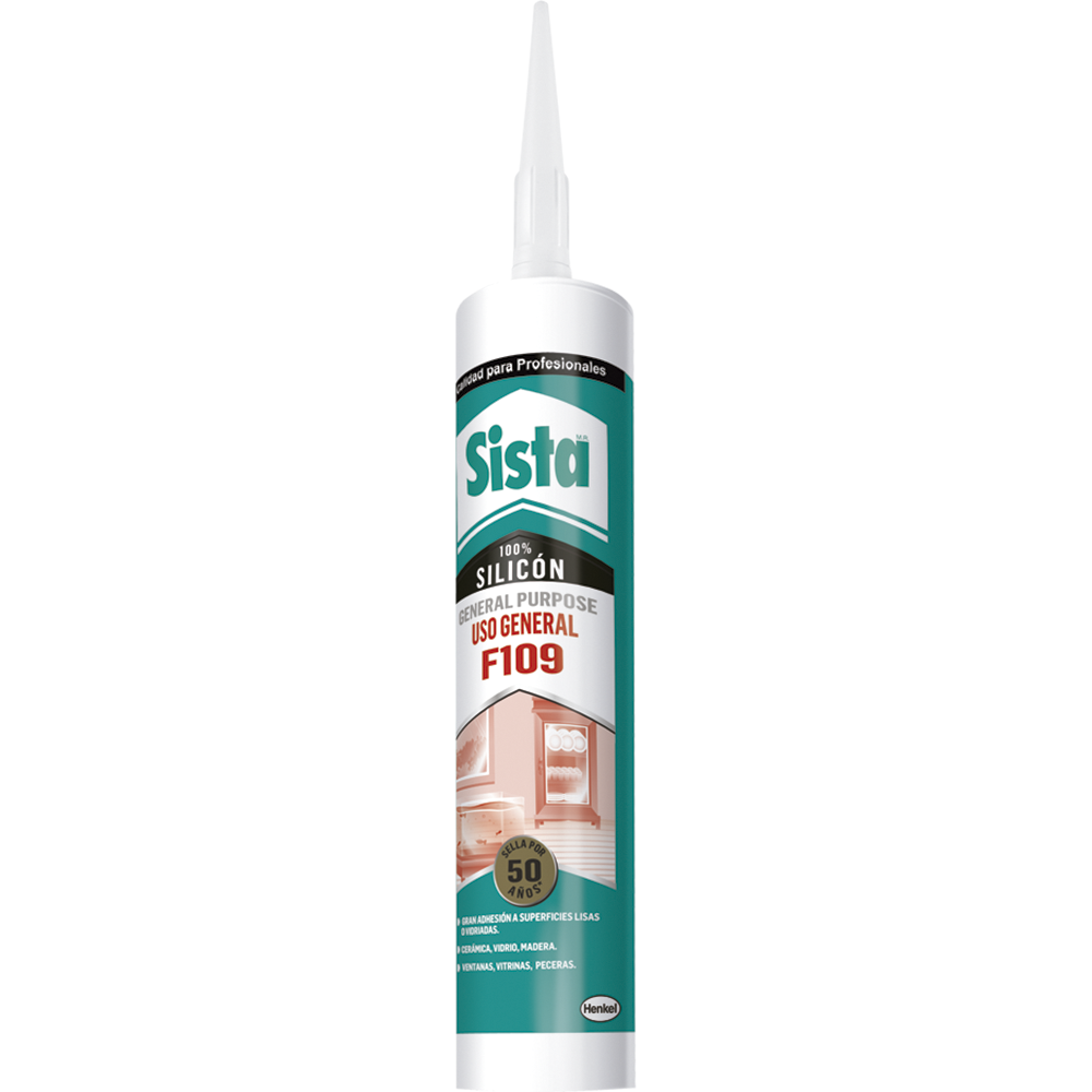 SELLADOR SILICON F109 USO GENERAL TRANSPARENTE 300 ML SISTA 2677054/1857718 EMPAQUE C/12 PZ