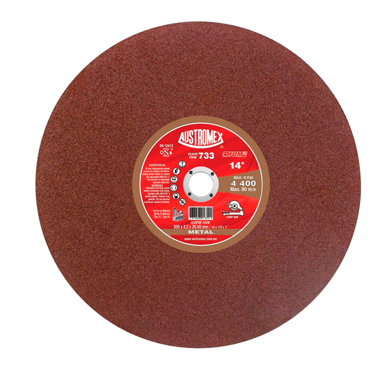 DISCO CORTE METAL 14" (SOLIDOS) UNA MALLA HUM 733 EMPAQUE C/25 PZ